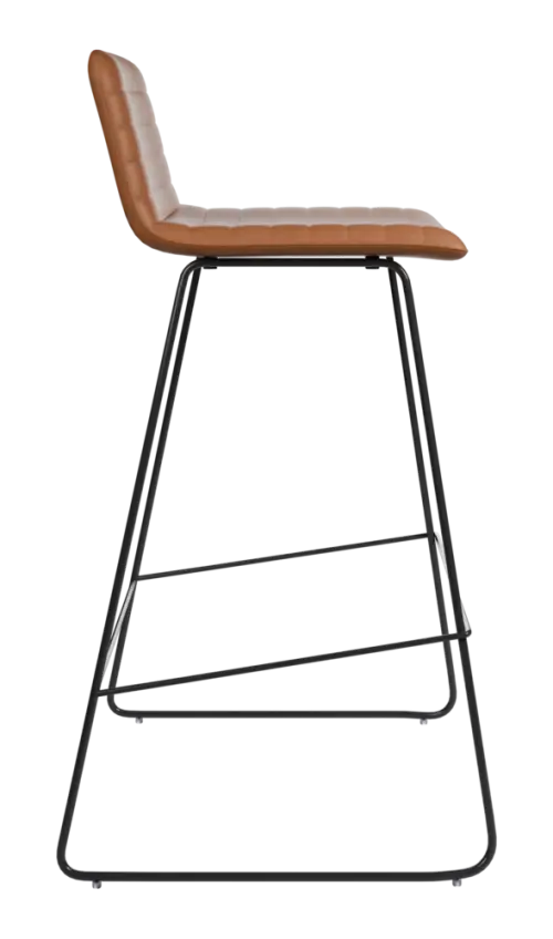 ARCA BAR BLACK, židle barová, ekologická kůže cappuccino